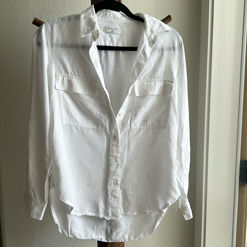 aritzia line Babaton white dress shirt